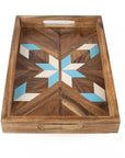 Blue and White Resin Serving Tray