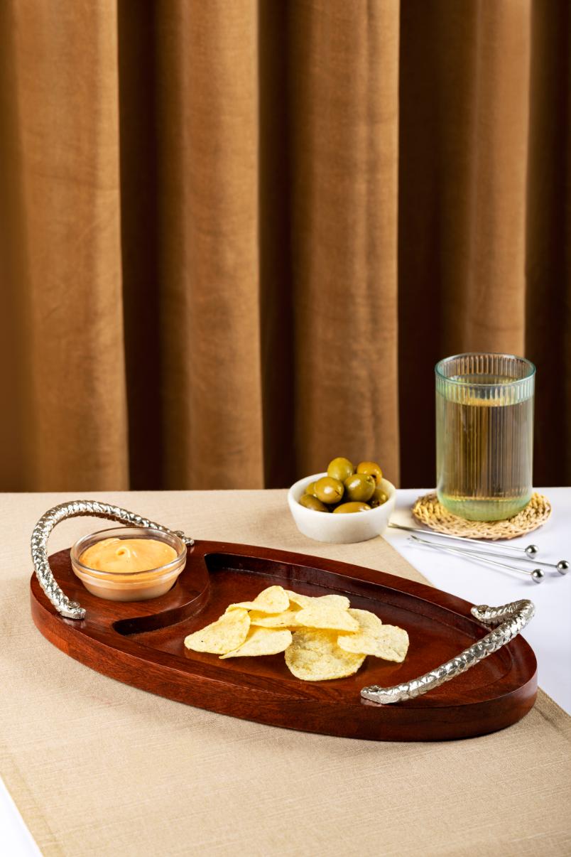 Chip and Dip Plain Oval with Glass Bowl