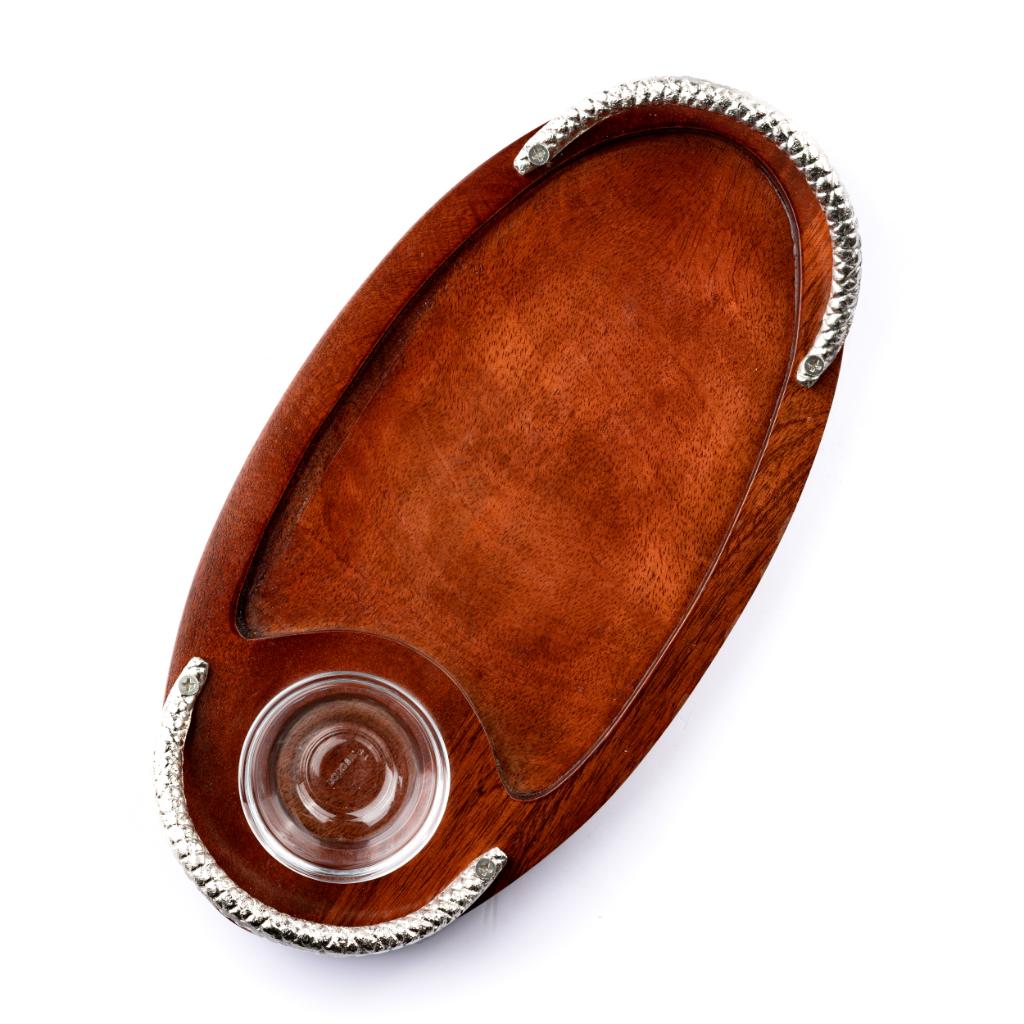 Chip and Dip Plain Oval with Glass Bowl