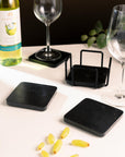Coasters Wooden Black with stand