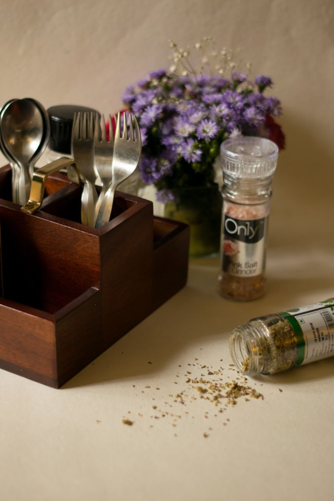 Wooden Condiment Stand Small