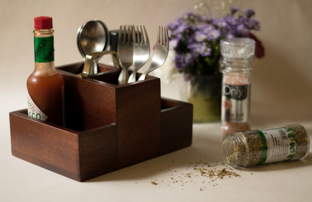 Wooden Condiment Stand Small