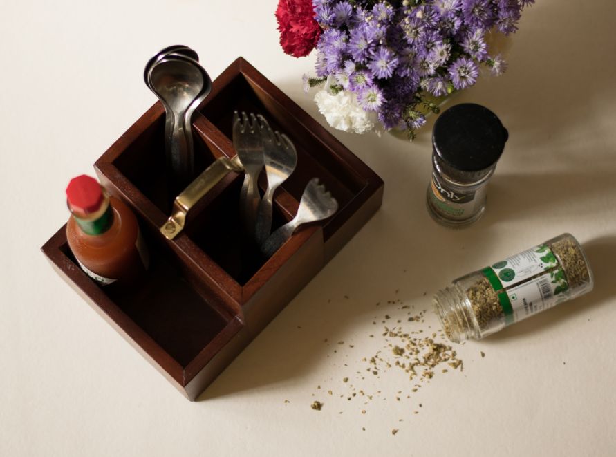 Wooden Condiment Stand Small