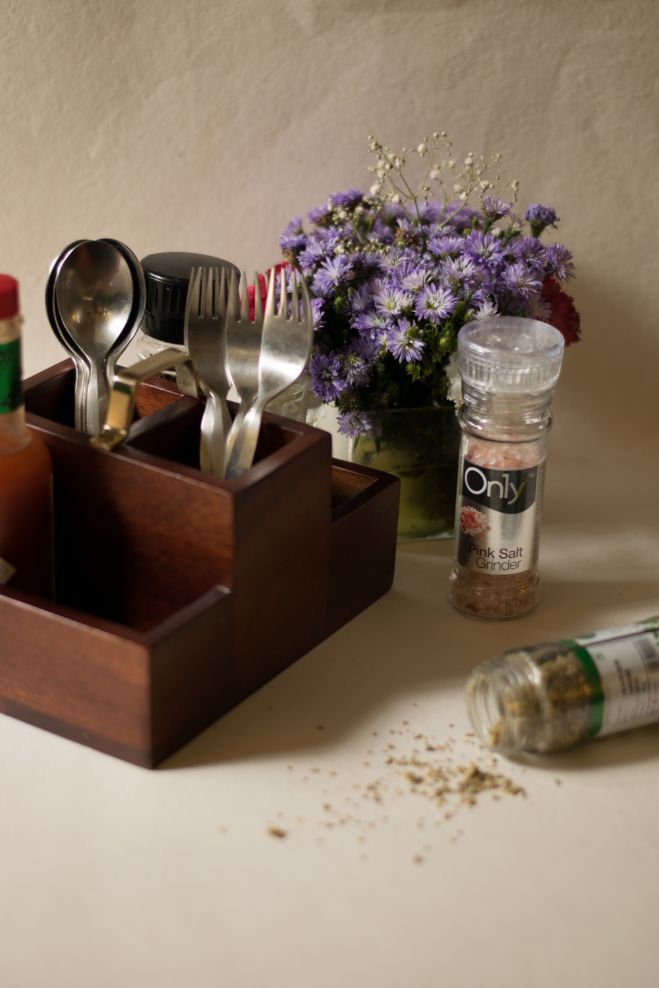 Wooden Condiment Stand Small