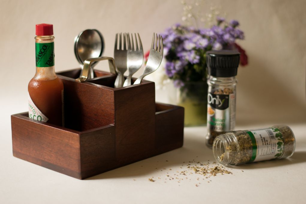 Wooden Condiment Stand Small