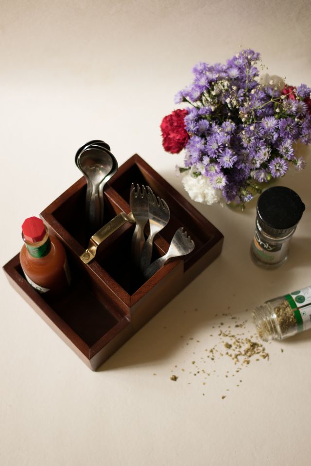 Wooden Condiment Stand Small
