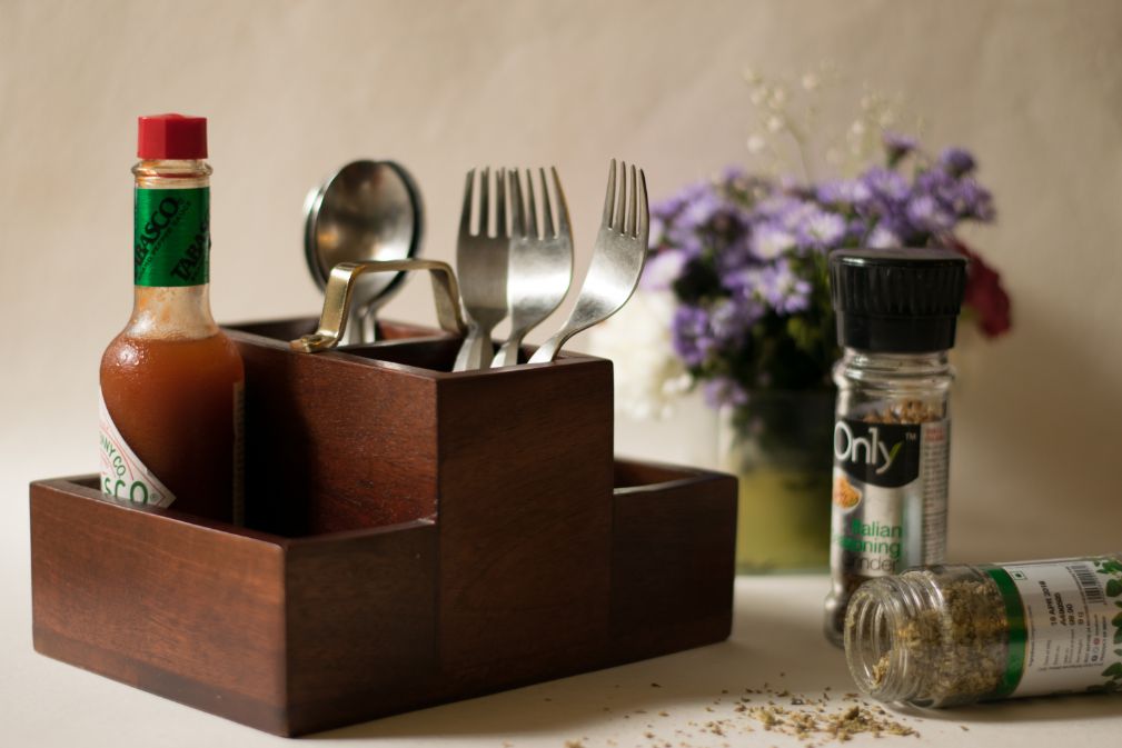 Wooden Condiment Stand Small