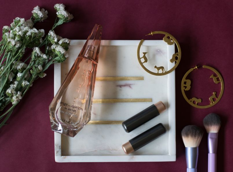 Marble Tray Square White/Brass