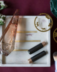Marble Tray Square White/Brass