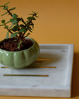 Marble Tray Square White/Brass