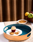 Metal Tray - Solid Blue Round