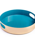 Metal Tray - Solid Blue Round