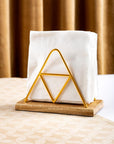 Napkin Holder Wooden Golden Triangle