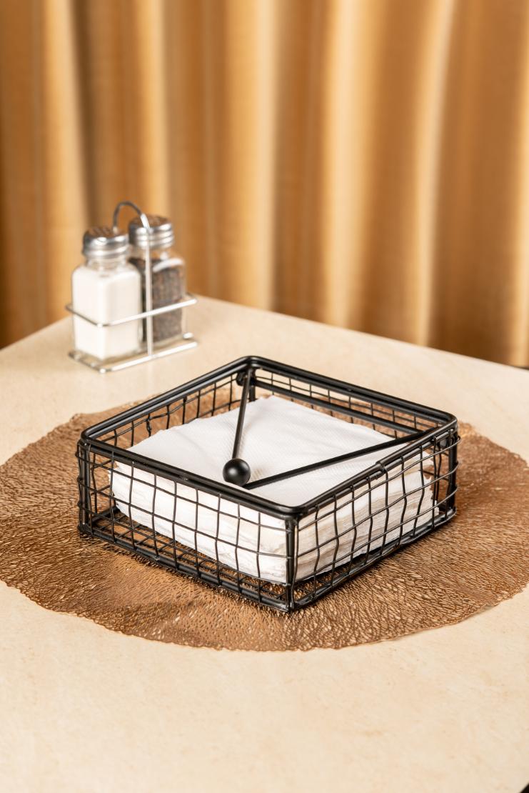 Napkin Holder Metal Black