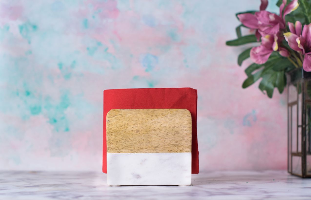 Napkin Holder Marble/Wood
