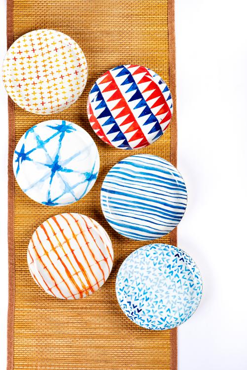 Metal Platter - Shibori - Set of 6 - Dessert