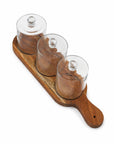 Wooden Platter - With Glass Dome