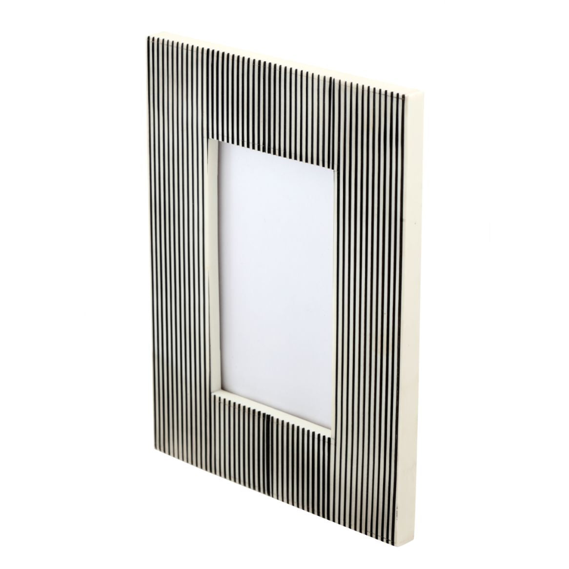 Photo Frame Black+White Resin Stripes