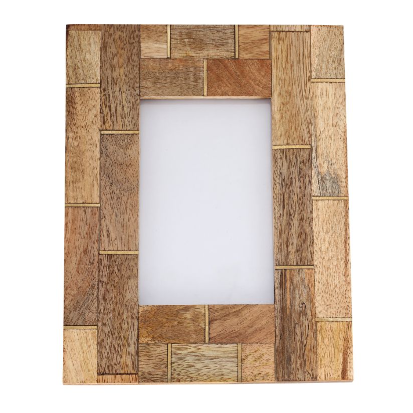 Photo Frame Wood Brass Inlay