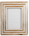 Photo Frame Wood and White Resin