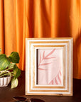 Photo Frame Wood and White Resin