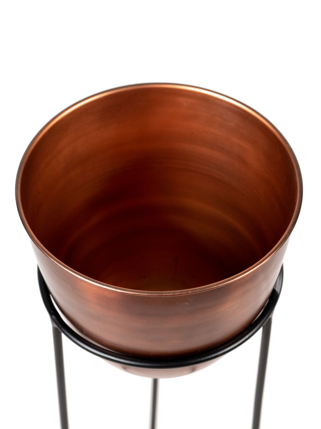 Planter Copper Antique with Black Stand