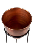 Planter Copper Antique with Black Stand