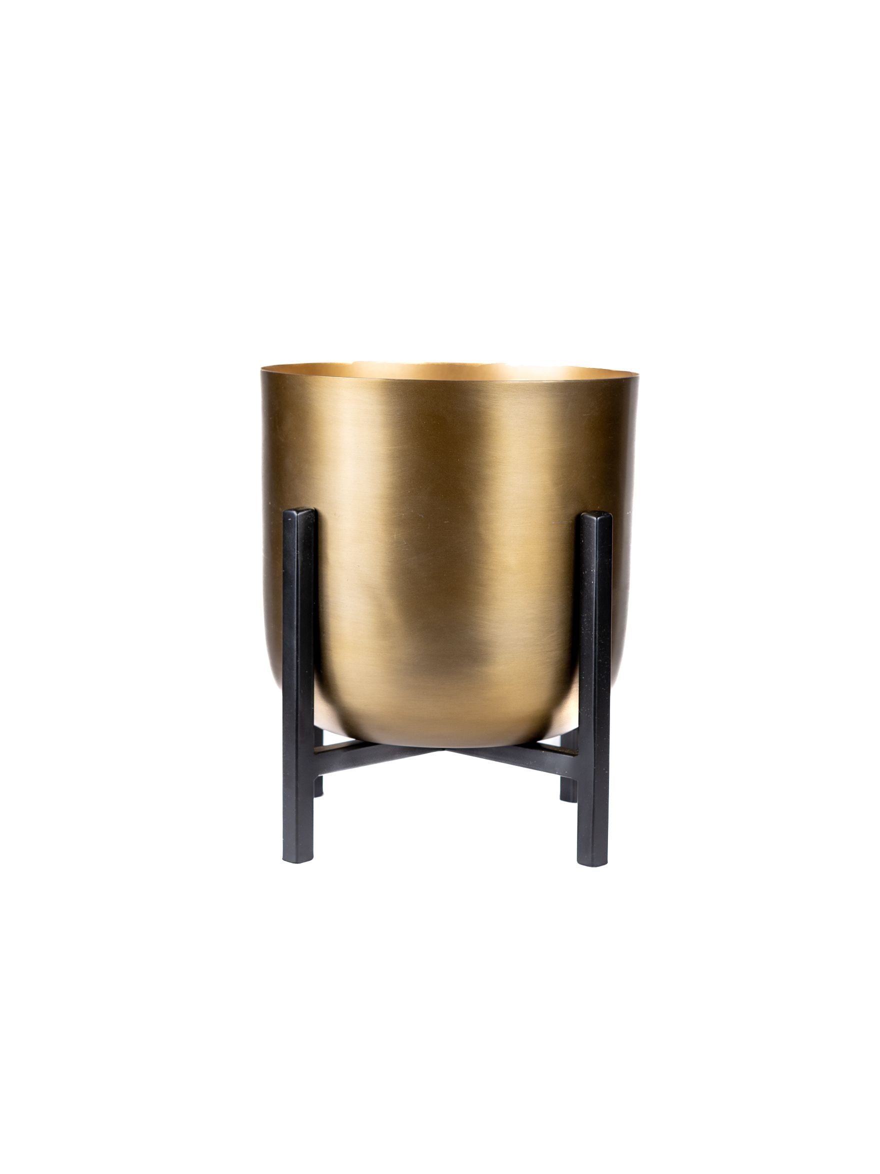 Planter Gold Antique with Black Stand