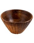 Serving Bowl Wooden Ribbed