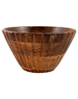 Serving Bowl Wooden Ribbed