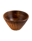 Serving Bowl Wooden Ribbed