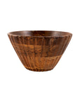 Serving Bowl Wooden Ribbed