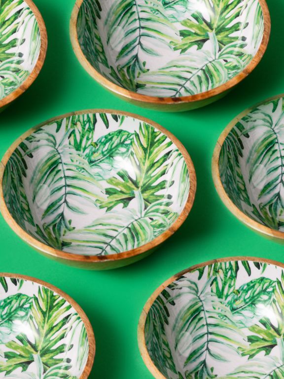 Serving Bowl Wooden Tropical