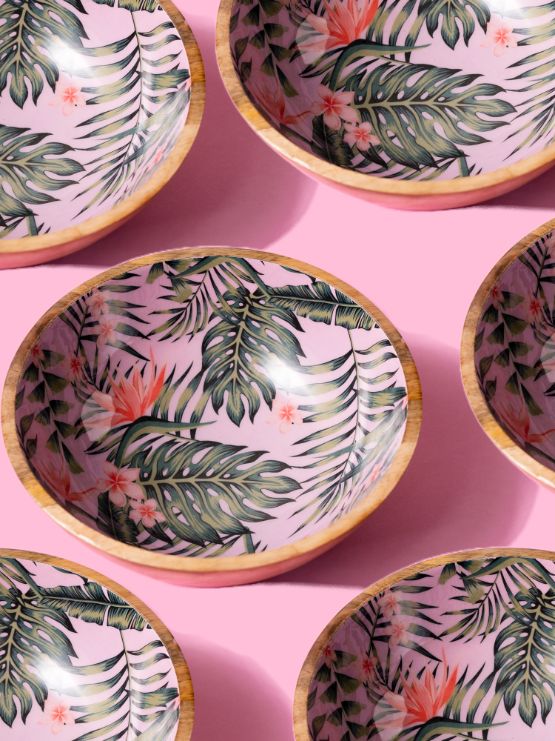 Serving Bowl Wooden Tropical
