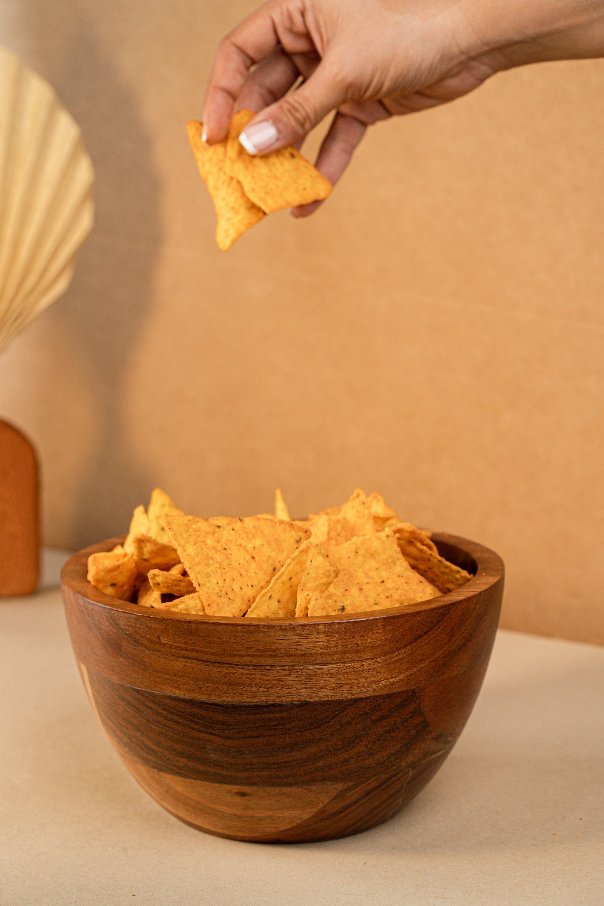 Serving Bowl Wooden U Shaped