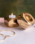 T-Light Holder Solid Gold Square
