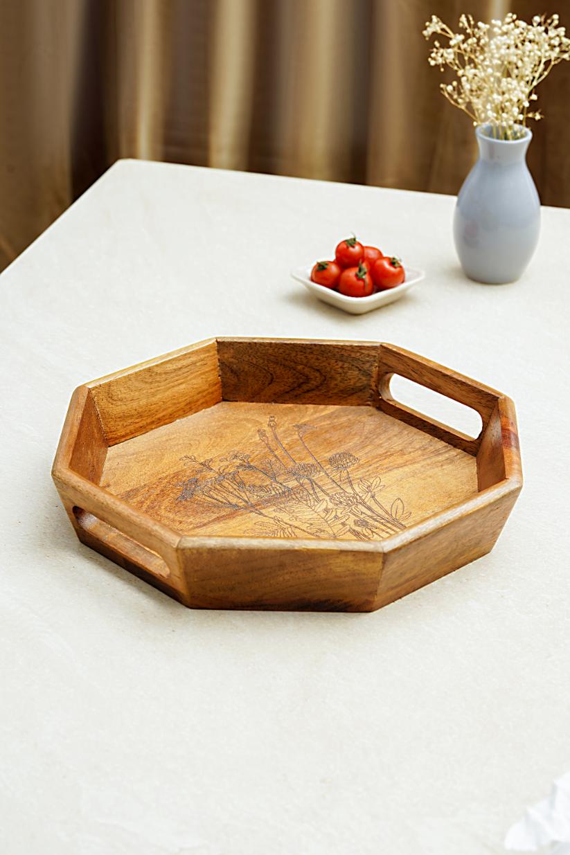 Tray Wooden Hexagon