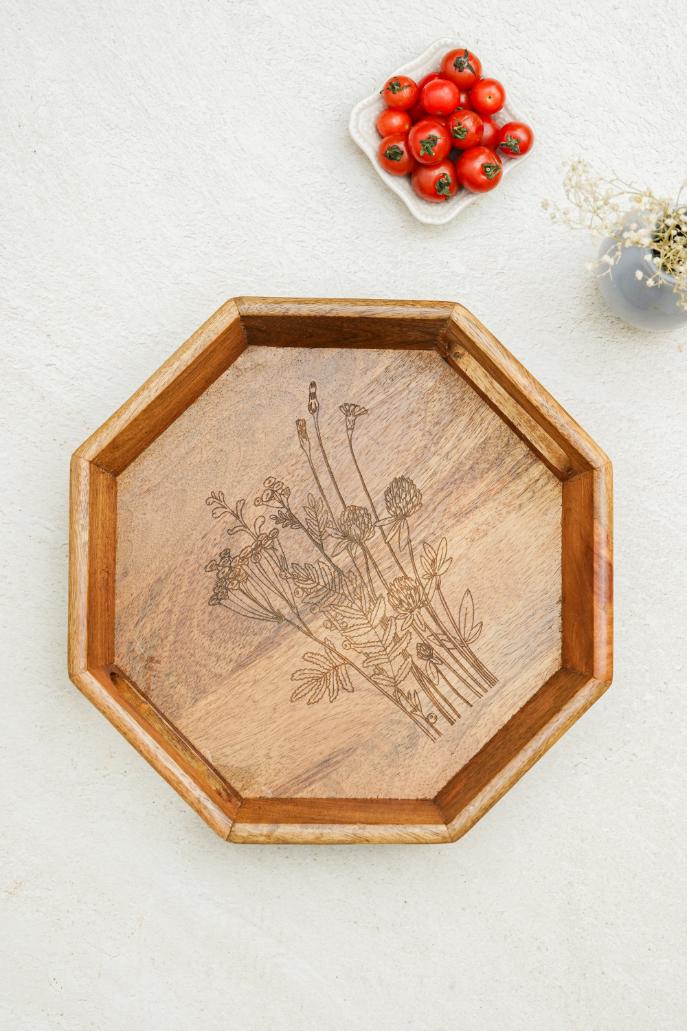 Tray Wooden Hexagon