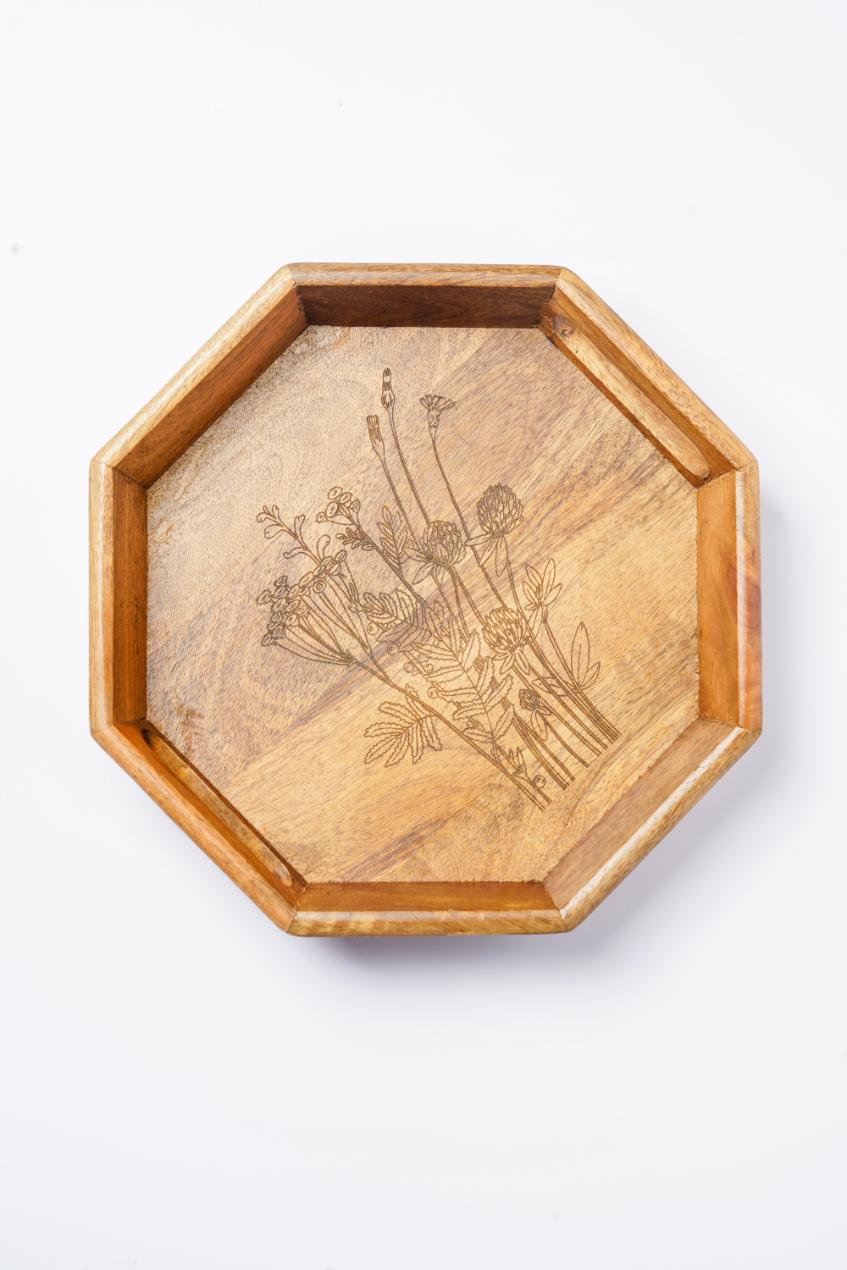 Tray Wooden Hexagon