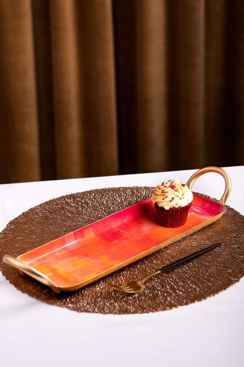 Tray Metal Pink Strokes - Main Image