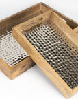 Tray Wooden Hammer Nickel Set of 2