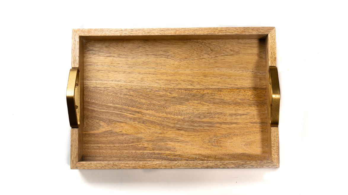 Tray Wooden Triangle Handle