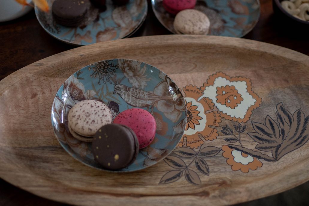 Wooden Platter - Handpainted Floral - Oval