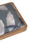 Wooden Platter Leaf Print