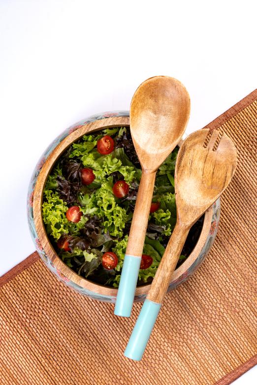 Wooden Salad Bowl + Server Set