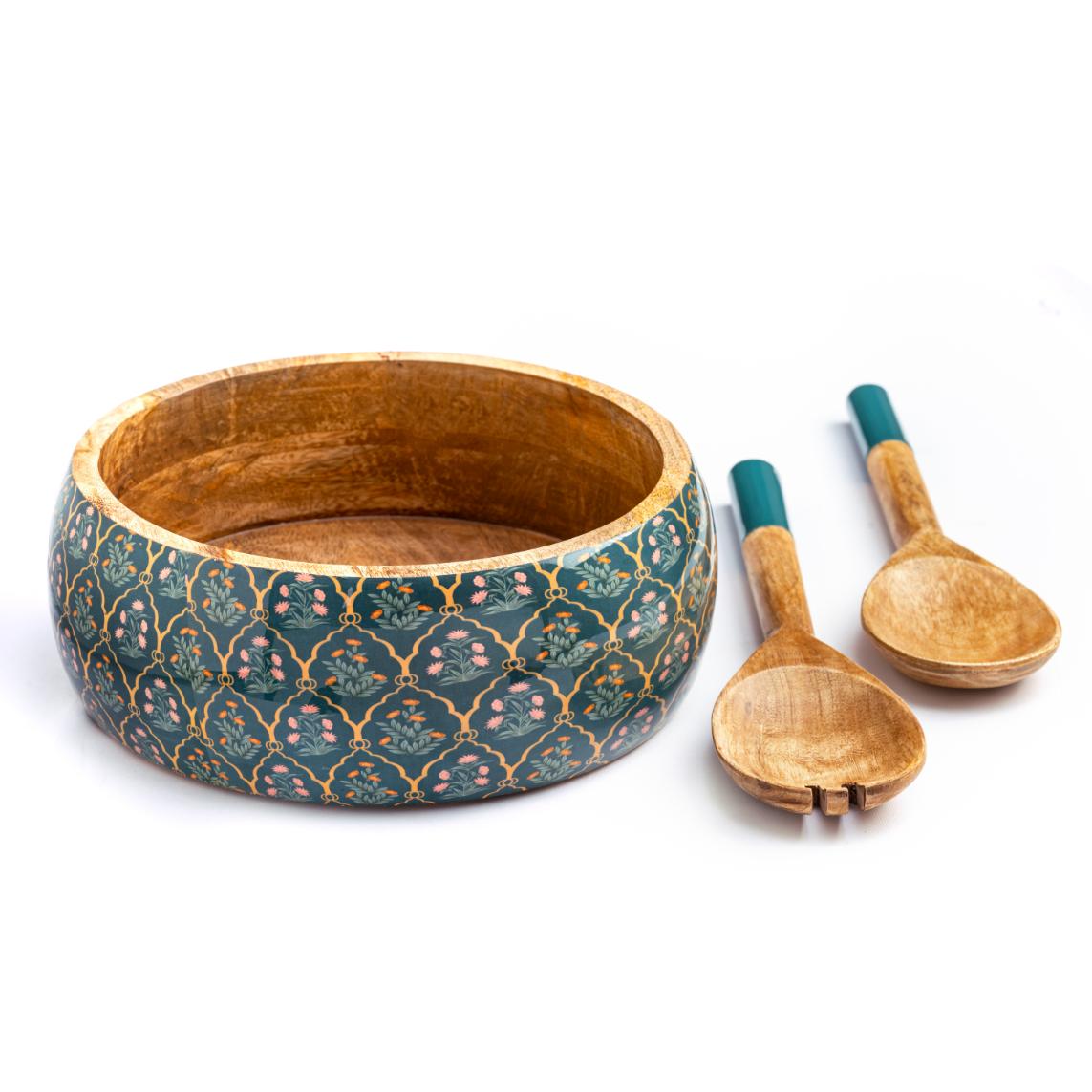 Wooden Salad Bowl + Server Set