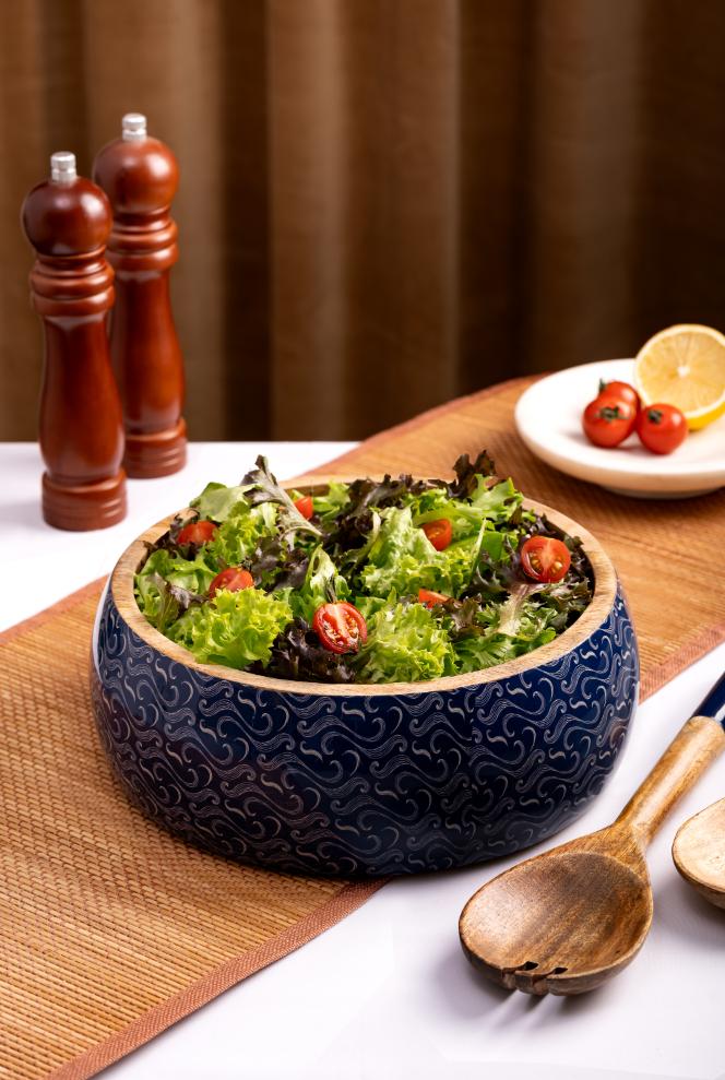 Wooden Salad Bowl + Server Set
