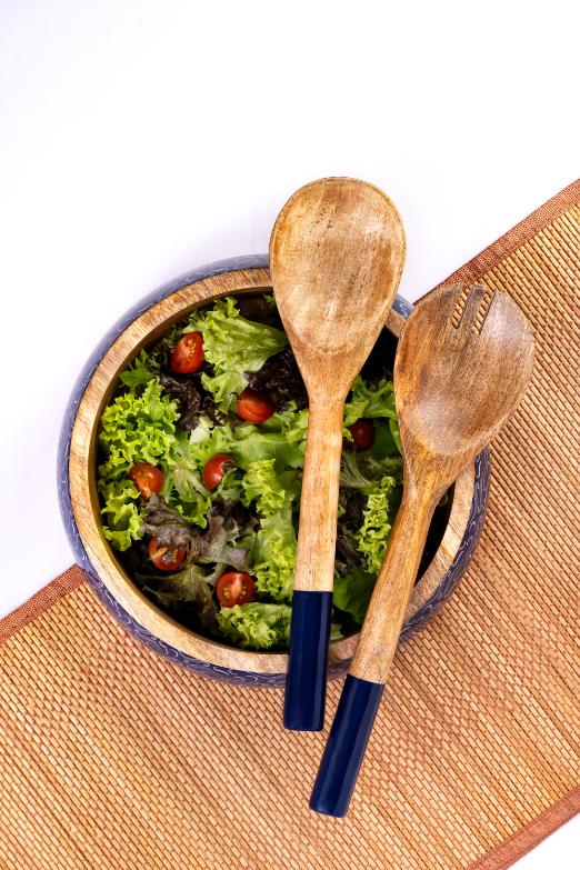 Wooden Salad Bowl + Server Set