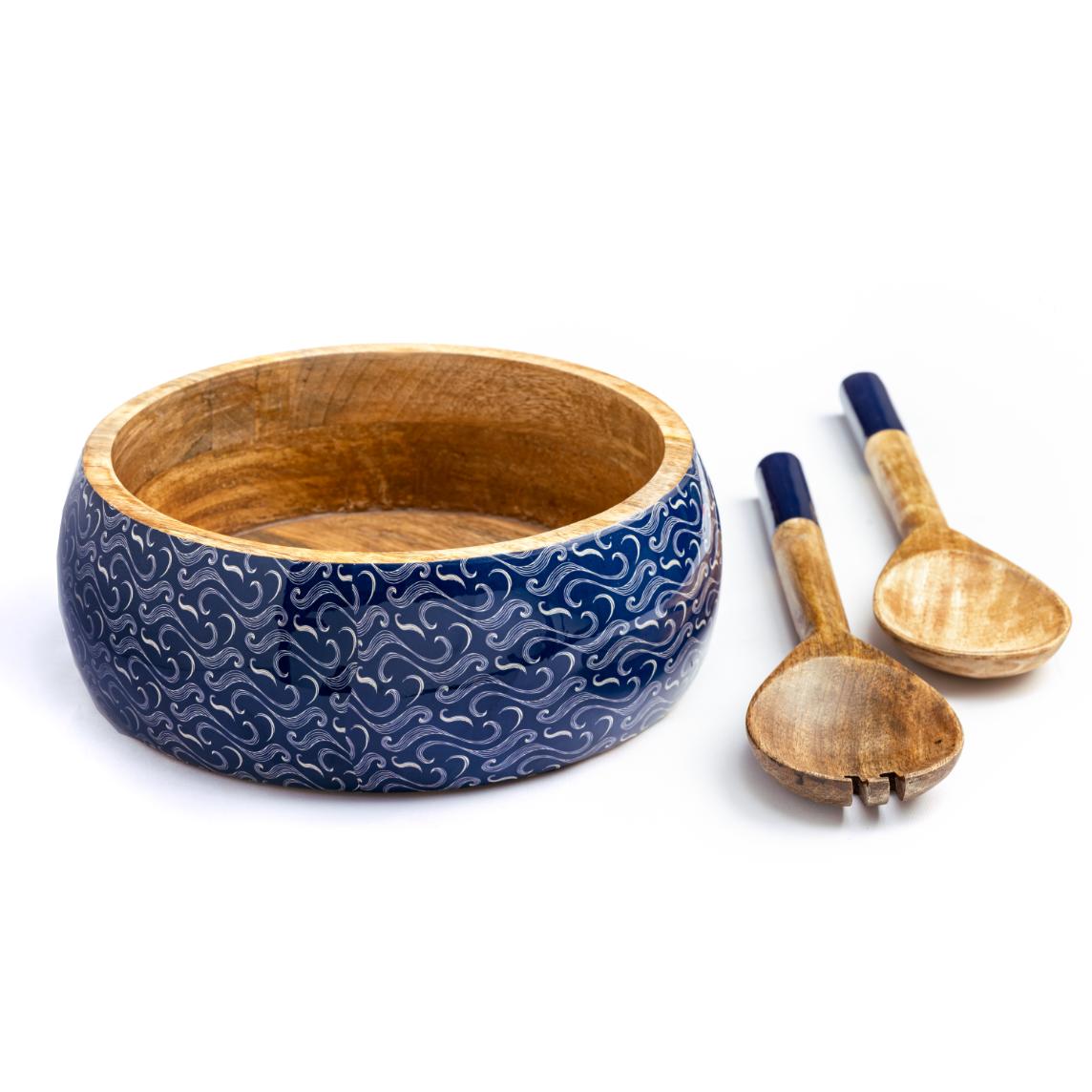 Wooden Salad Bowl + Server Set