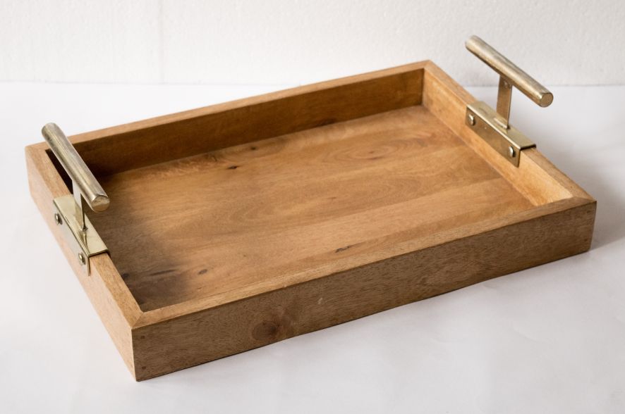 Wooden Tray - Rectangle T-Handle